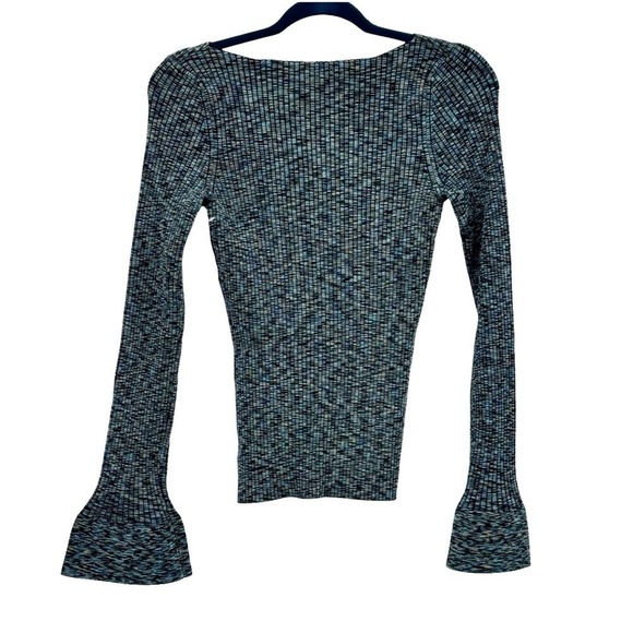 Theory Women's Boat-Neck Cabled Print Ribbed Pullover Sweater Size S NWOT - Picture 7 of 12